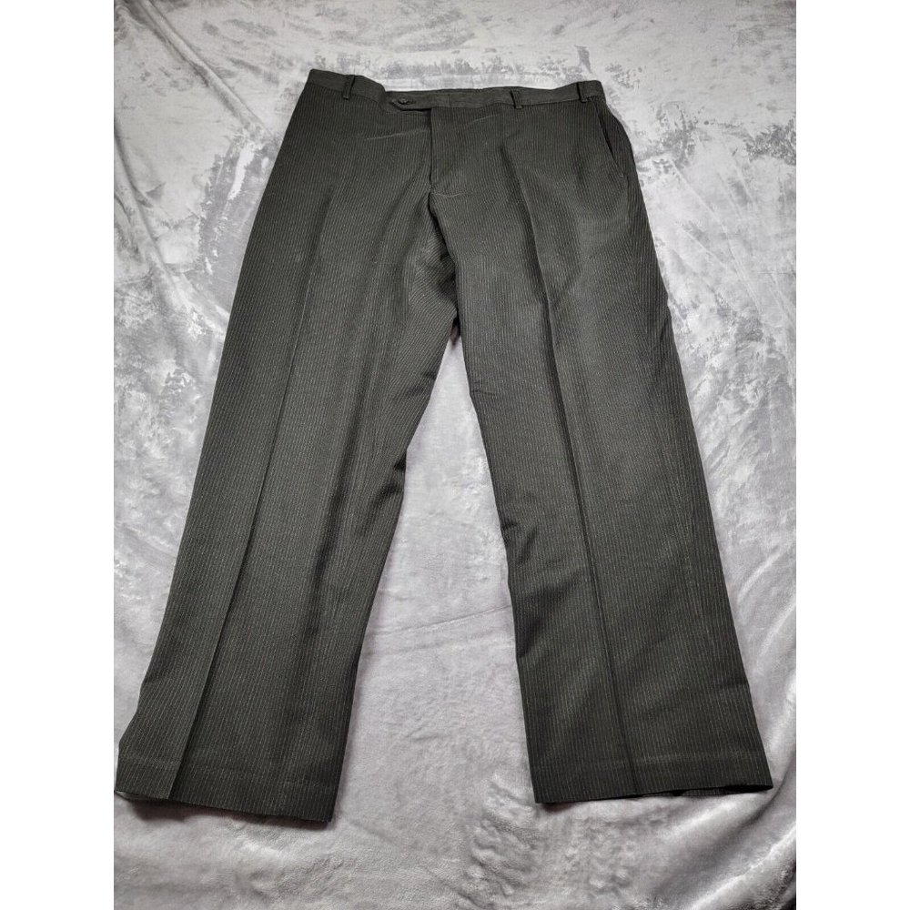 Allen‎ Solly Pants Mens 38x29 black pinstriped Chino Business Casual striped